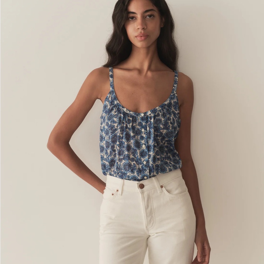 Doen Nalina Top in Bleu Soleil Fleurit